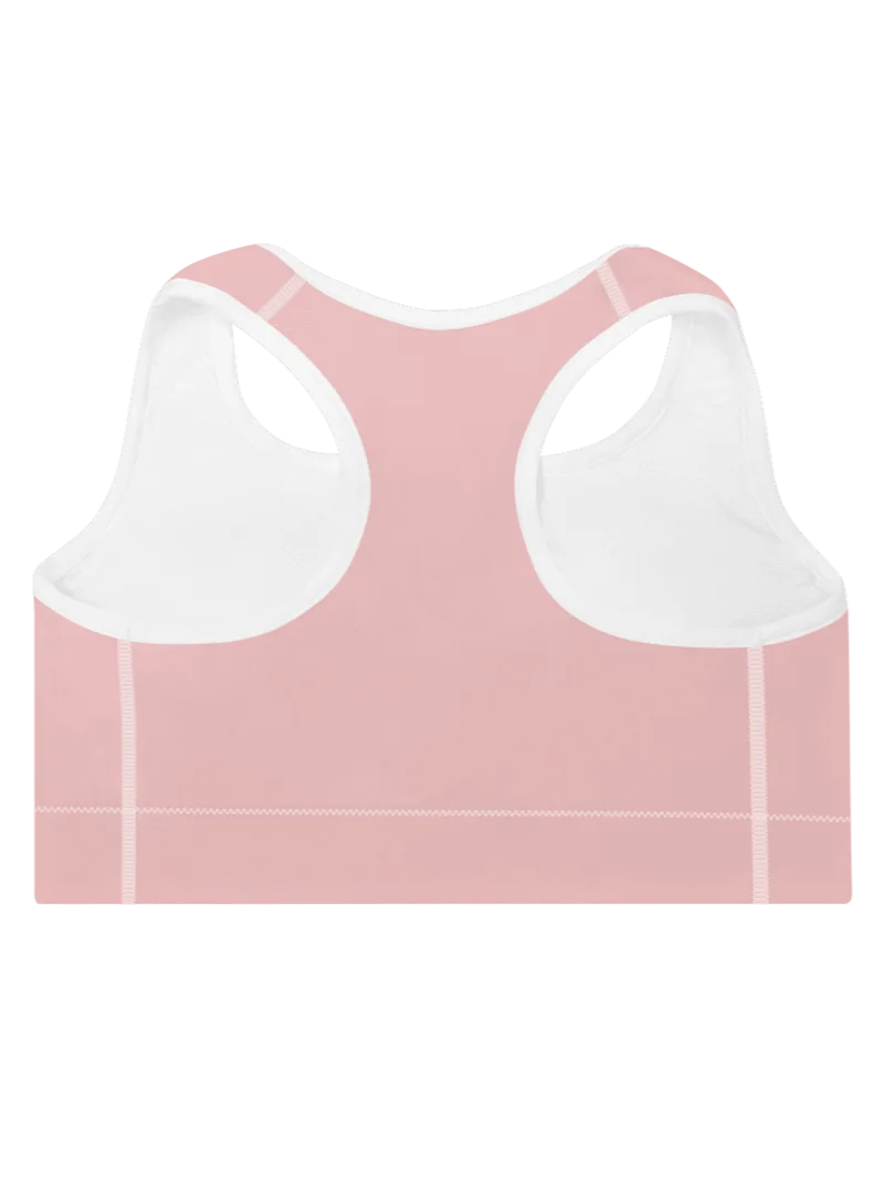 Women's Activewear - Padded Sports Bra Baby Pink/White - Printed White Logo product image (2)