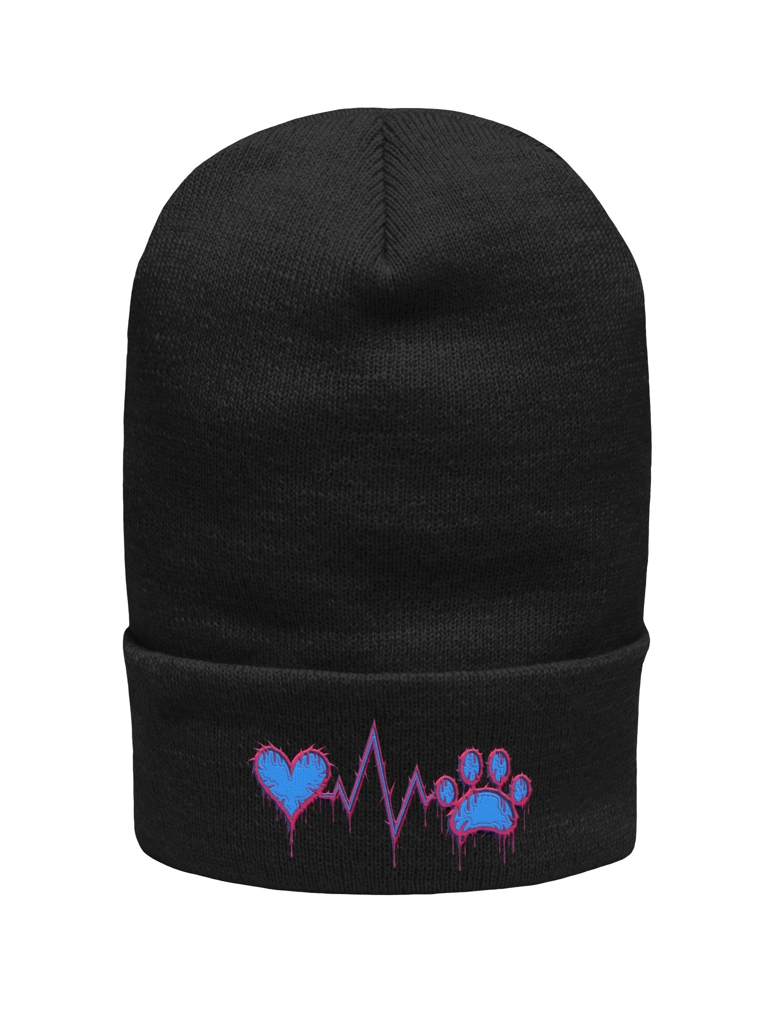 MooMoo Heart-Paw Beanie (Pink/Blue Metal) product image (1)