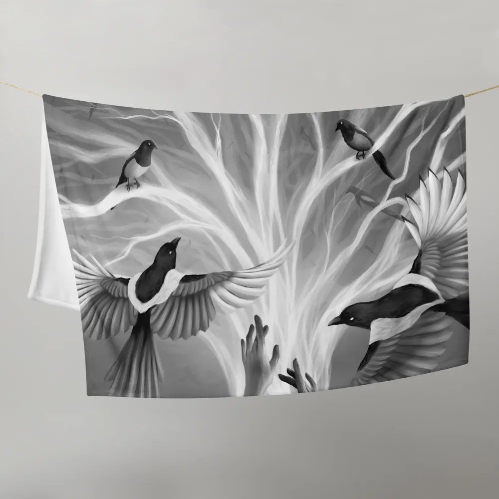 The Magpie Tree Throw Blanket product image (1)