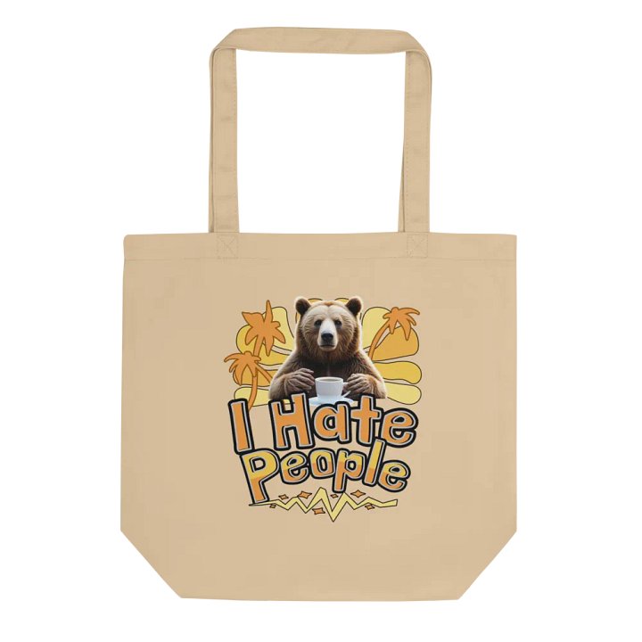 I Hate People Bear Playful Eco Tote Bag product image (1)