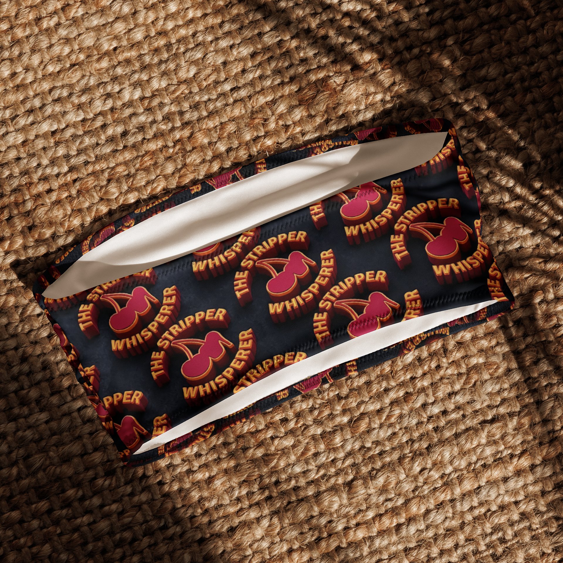 neon cherry all over print recycled bandeau bikini product image (3)