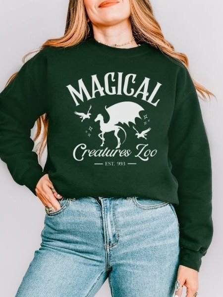 Magical Creatures Zoo Cozy Minimalist Fall Sweathirt for Halloween product image (5)