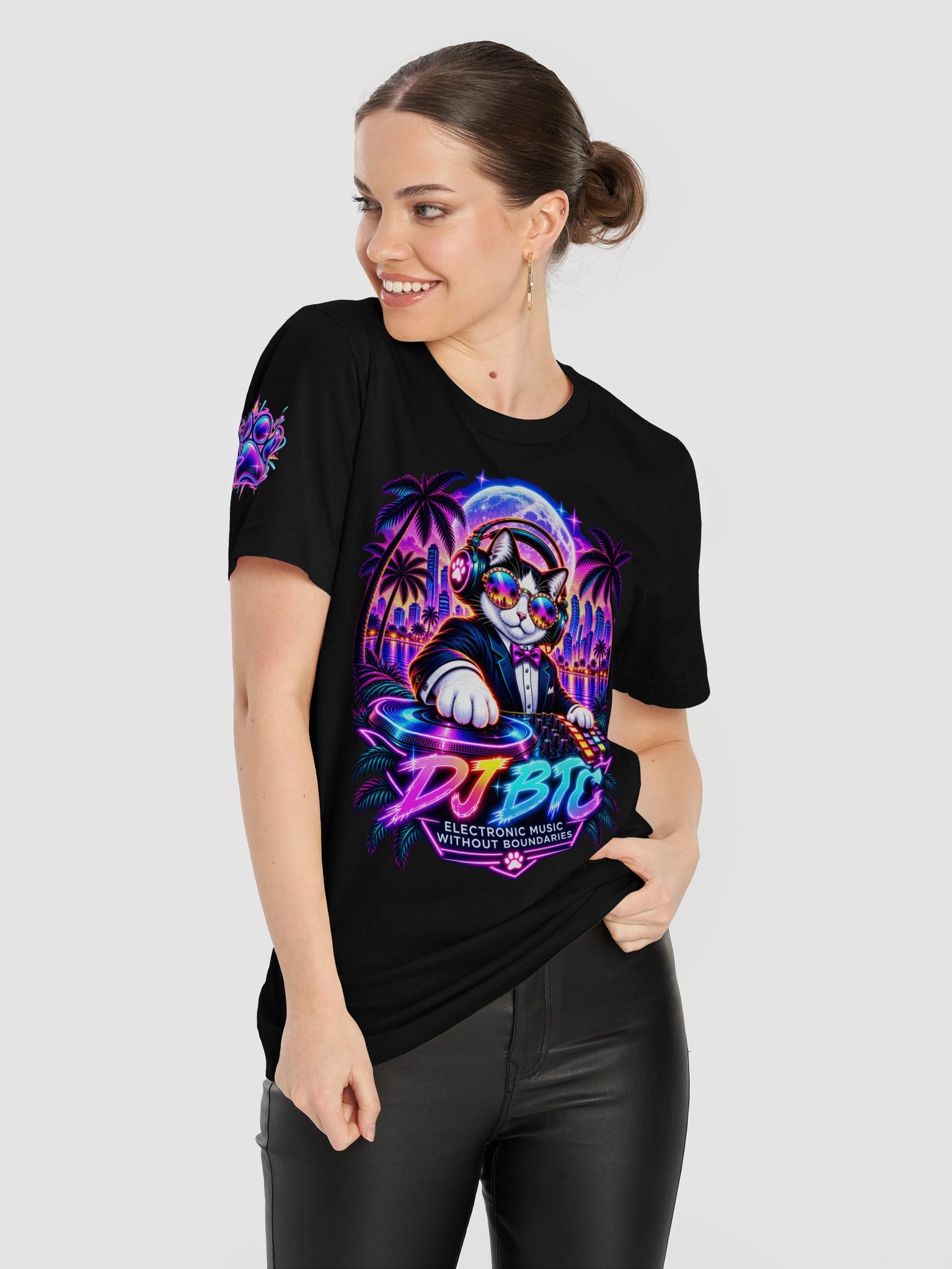DJ BTC – THE Bob Thunder Cat Collection | Neon Nights Tee product image (11)