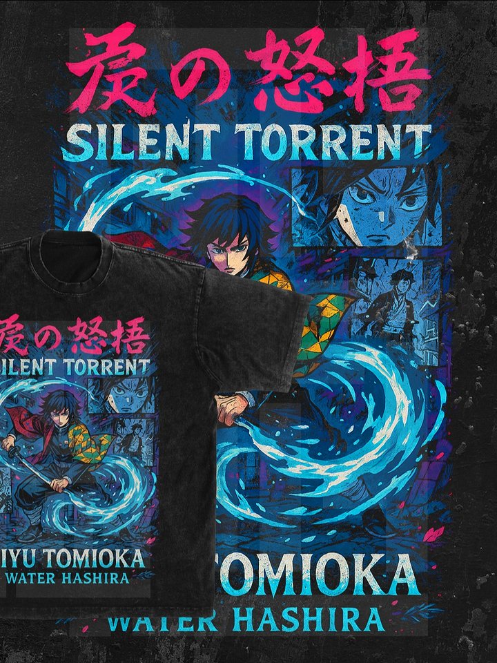 GIYU TOMIOKA WATER HASHIRA Demon slayer | Kimetsu no Yaiba t-shirt PNG design product image (1)
