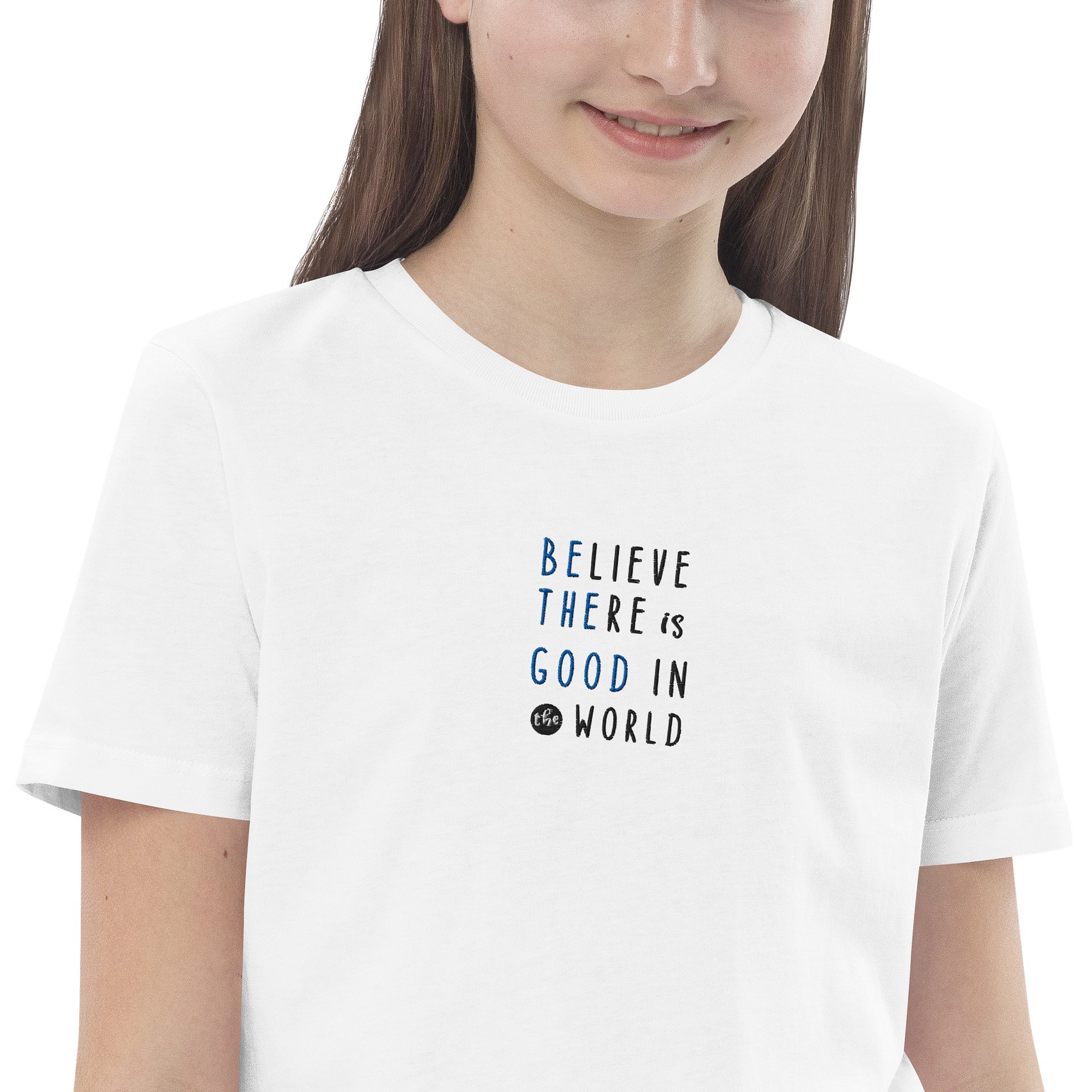Believe There Is Good in the World Organic Youth T-Shirt | Inspirational Kids Graphic Tee product image (8)
