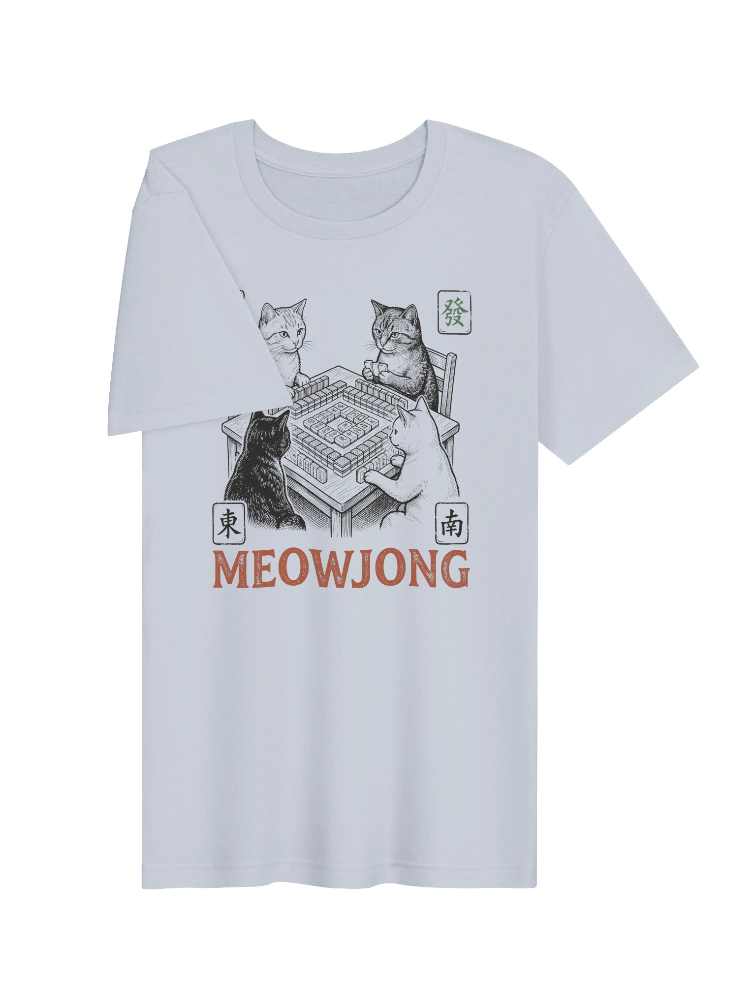 Meowjong Cat Mahjong T-Shirt | Funny Mahjong & Cat Lover Tee product image (4)