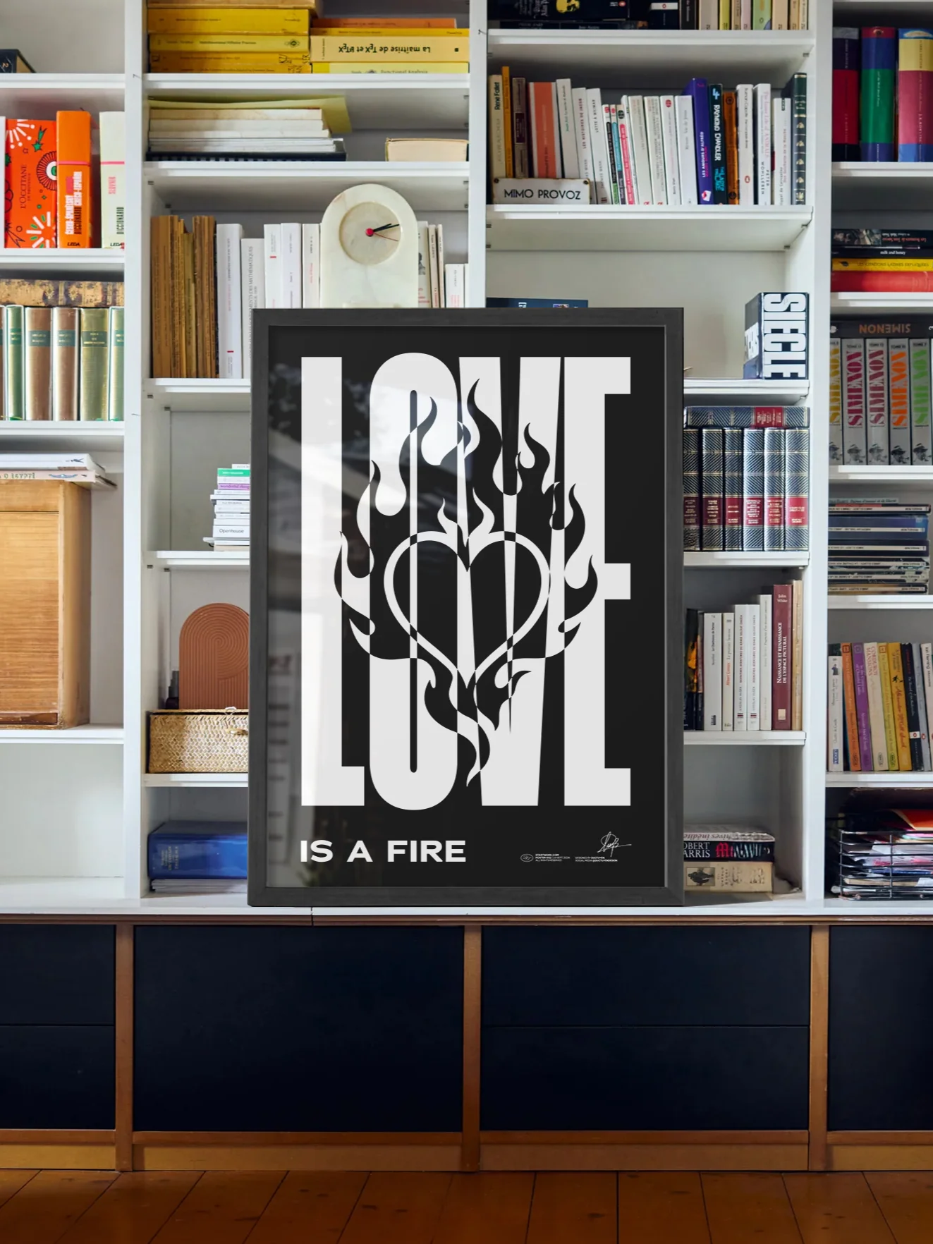 "LOVE IS A FIRE" Framed Poster product image (57)