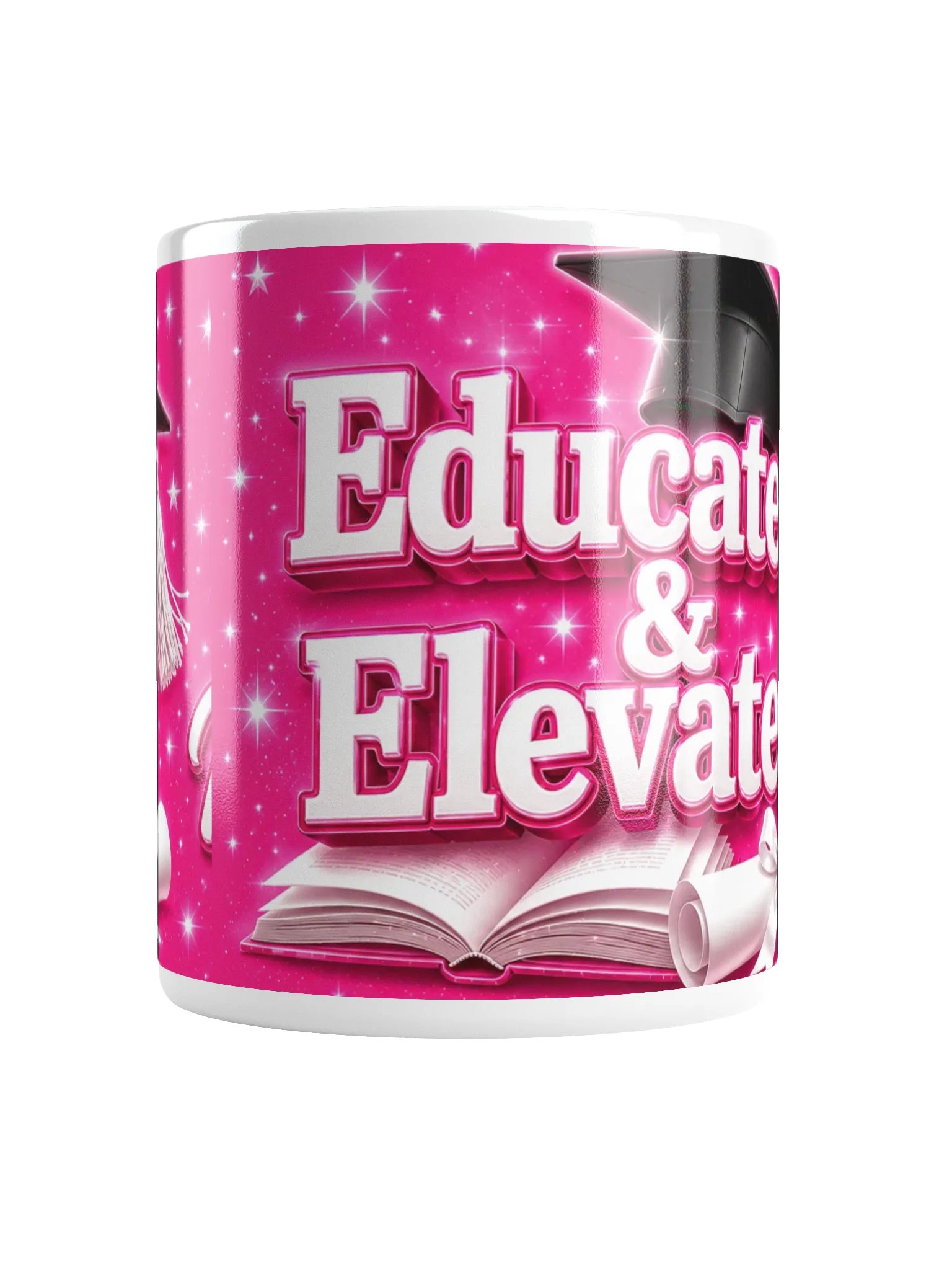 Educated & Elevated — White Glossy Graduation Mug 11oz product image (2)