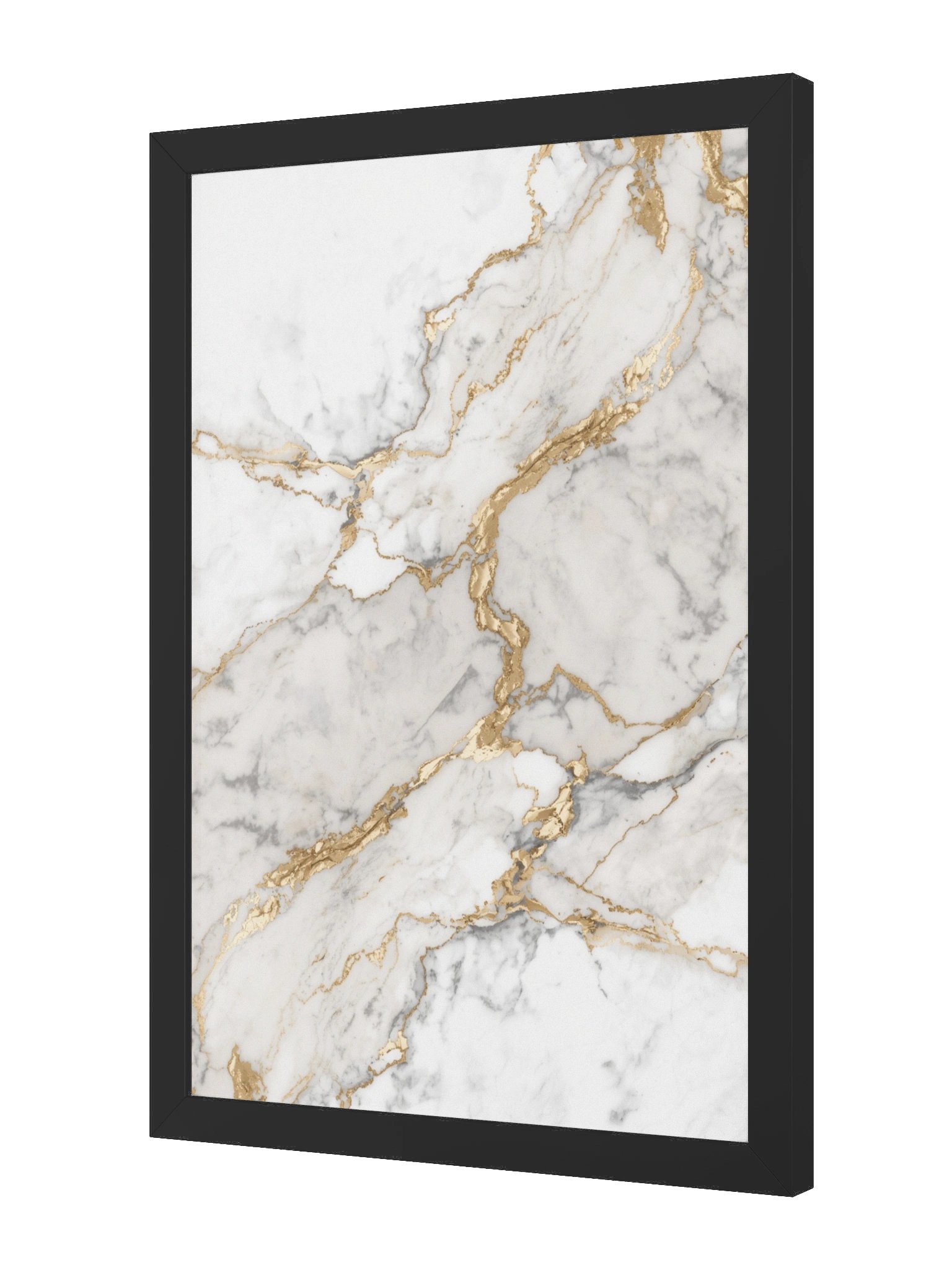 Golden Veins Marble Wall Art | Elegant White & Gold Abstract Decor-30×46 cm product image (4)
