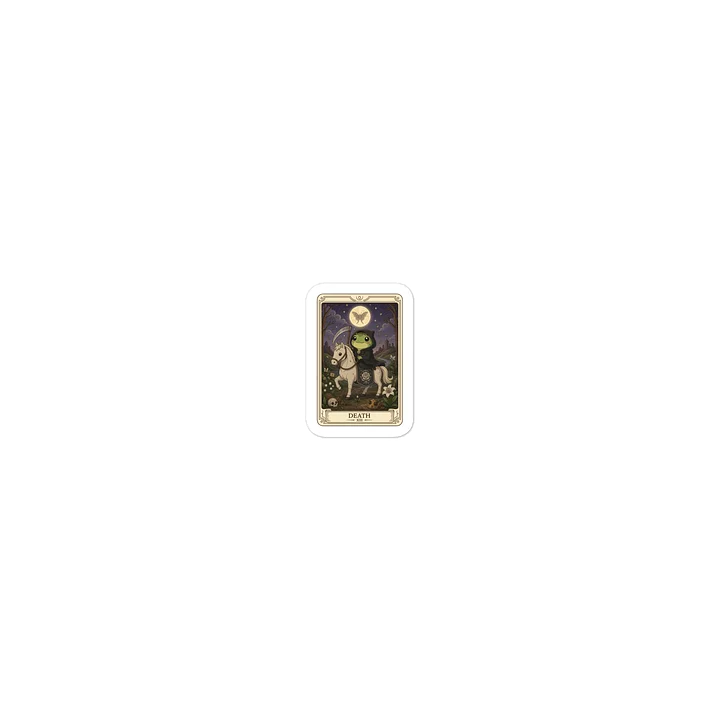 Premium Frog Tarot Card Cutout-style Sticker | Features Iconic "Death" Artwork from the Tarotoads! Collection by Everbright Studio product image (2)