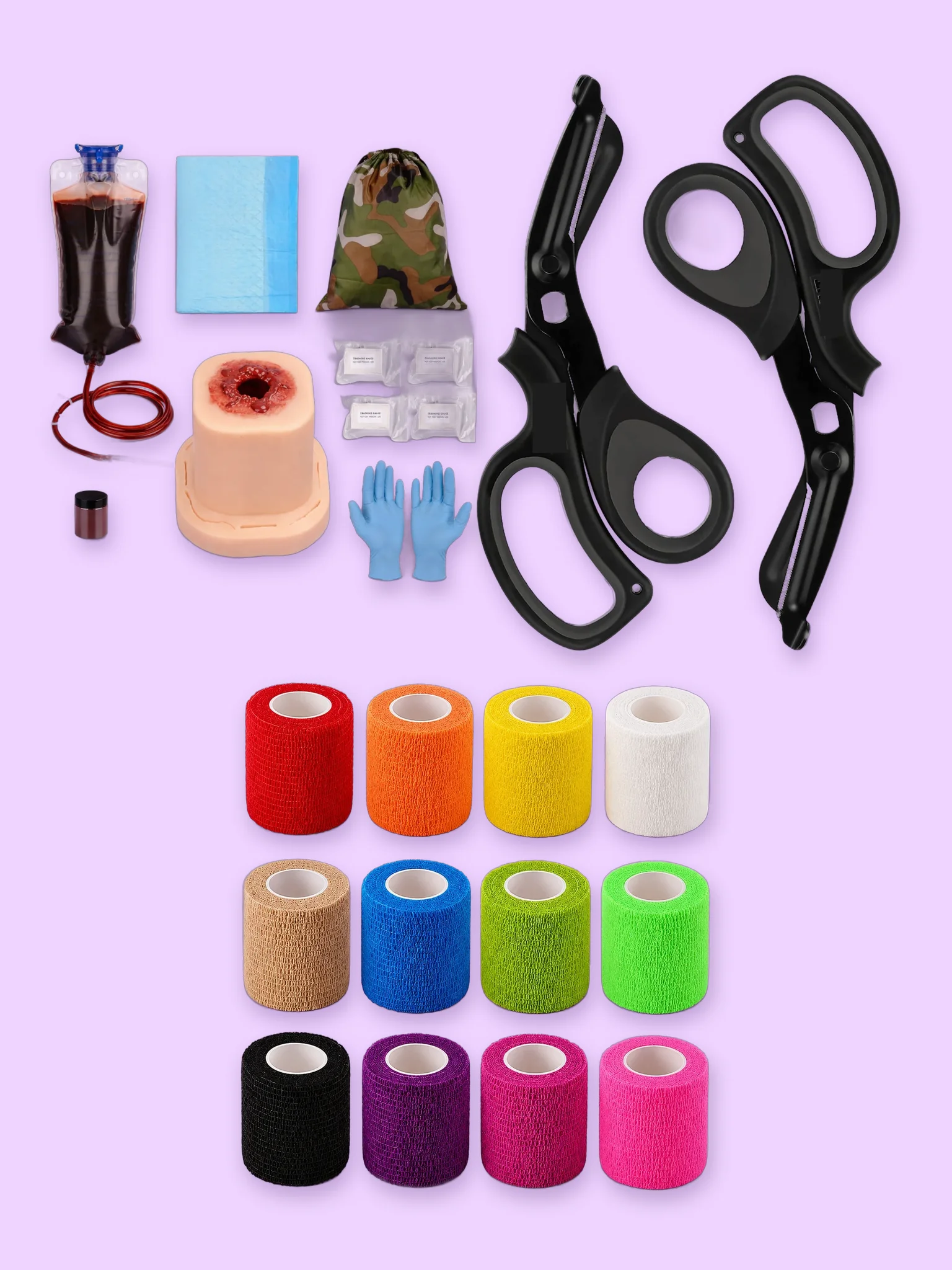 Wound Care Training Set: Wound Packing Kit, Trauma Shears and Vet Wrap product image (1)