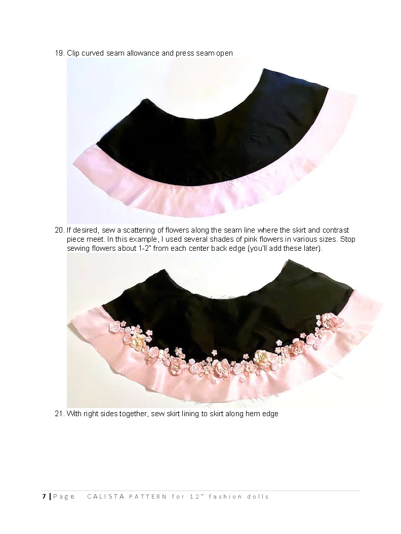 Calista sewing pattern for 12" fashion dolls product image (3)