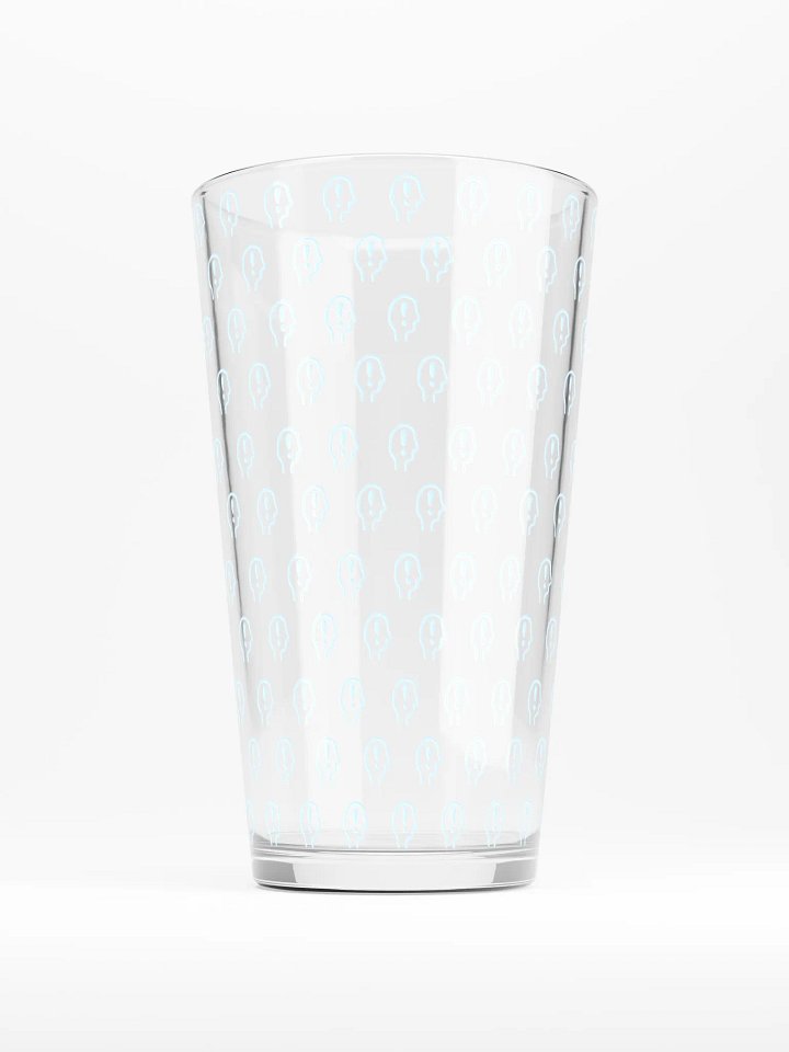 exclaiming mentally (repeating powder blue design) pint glass product image (2)