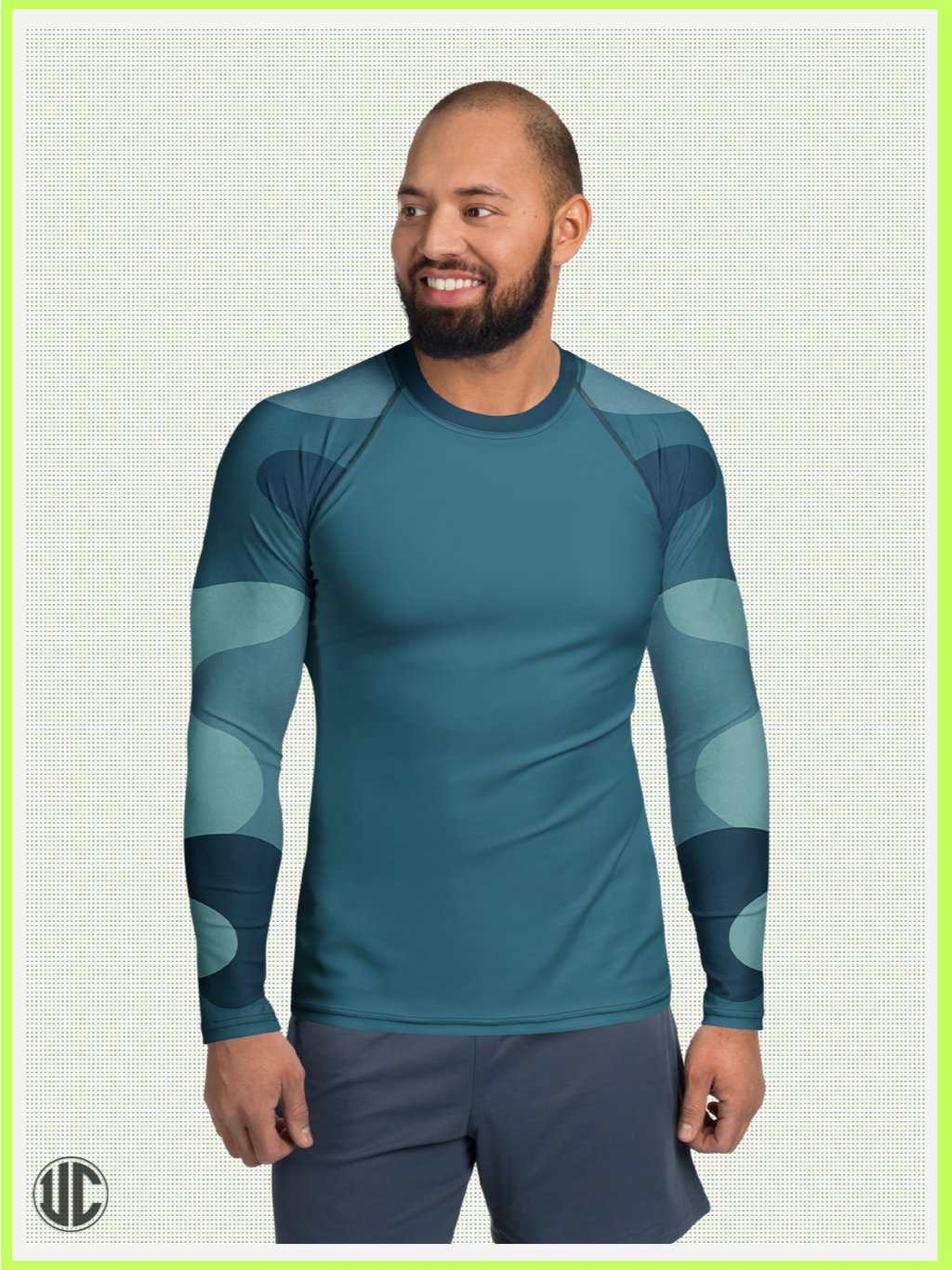 Zahra’s Ocean Wave Camo – Men’s Rash Guard product image (1)