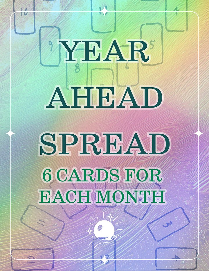 A Year Ahead Spread : 6 Tarot Card Reads per Month product image (1)