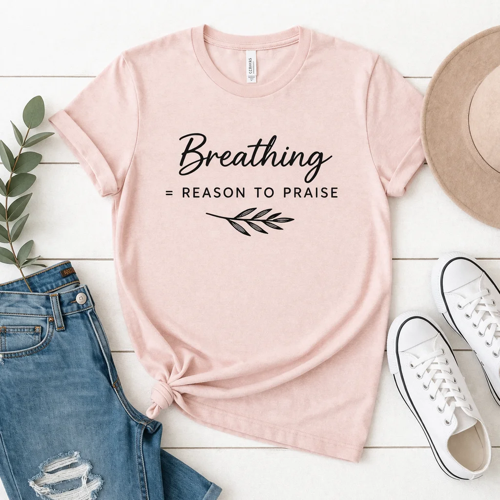 Breathing: Reason to Praise T-Shirt | Minimalist Christian Apparel product image (1)