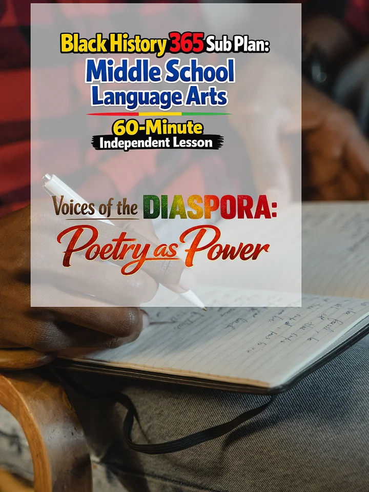 Black History 365 Sub Plan: Poetry as Power | Middle School Language Arts| 60-Minute Lesson product image (1)
