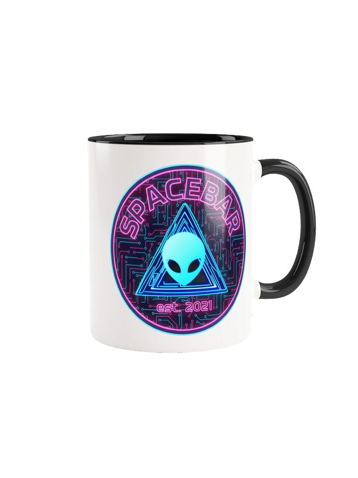 S P A C E B A R Neon Pink Alien Mug (White /Black) product image (1)
