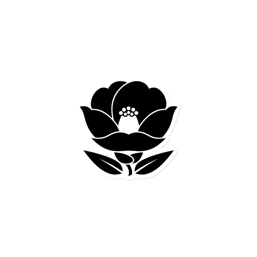 Nest of Smoke Tsubaki Crest (Black) ✦ Die-Cut Magnets product image (1)