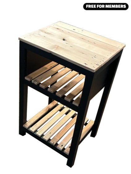 [Build Plans] Industrial Nightstand From 2x3 and Pallet Wood product image (1)