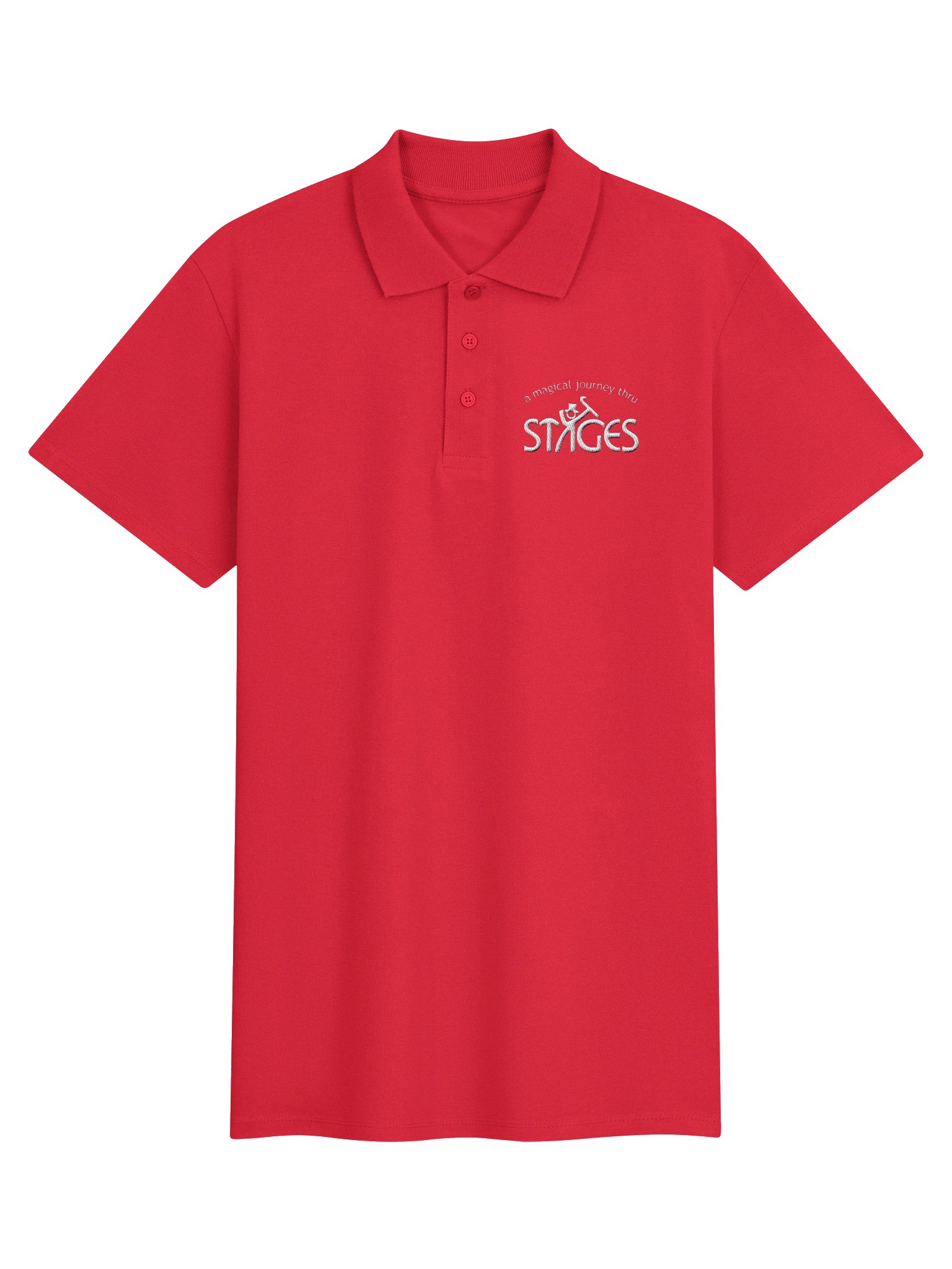 Unisex Dark Polo Shirt - White Embroidered Stages Logo product image (1)