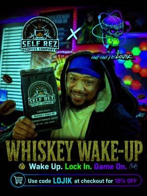 Nothing like @Self Rez Coffee® Company Whiskey Wake Up in my cup to get my day going. get yours now and use CODE: LOJIK at checkout.#whiskeywakeup #selfrez #infinitelojik 