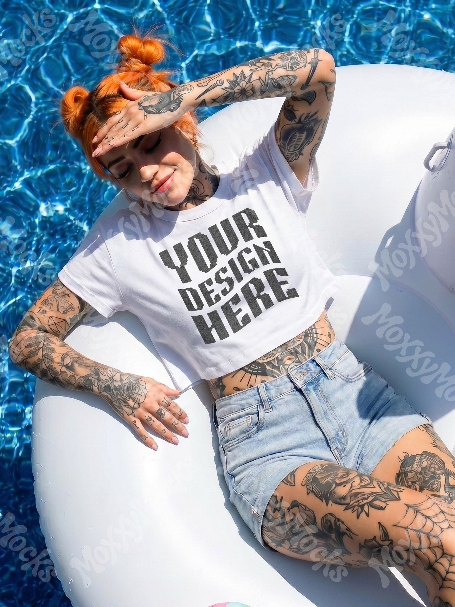 Baby Tee Bella Canvas 1010 Mockup Bundle, Summer Pool Aesthetic product image (1)