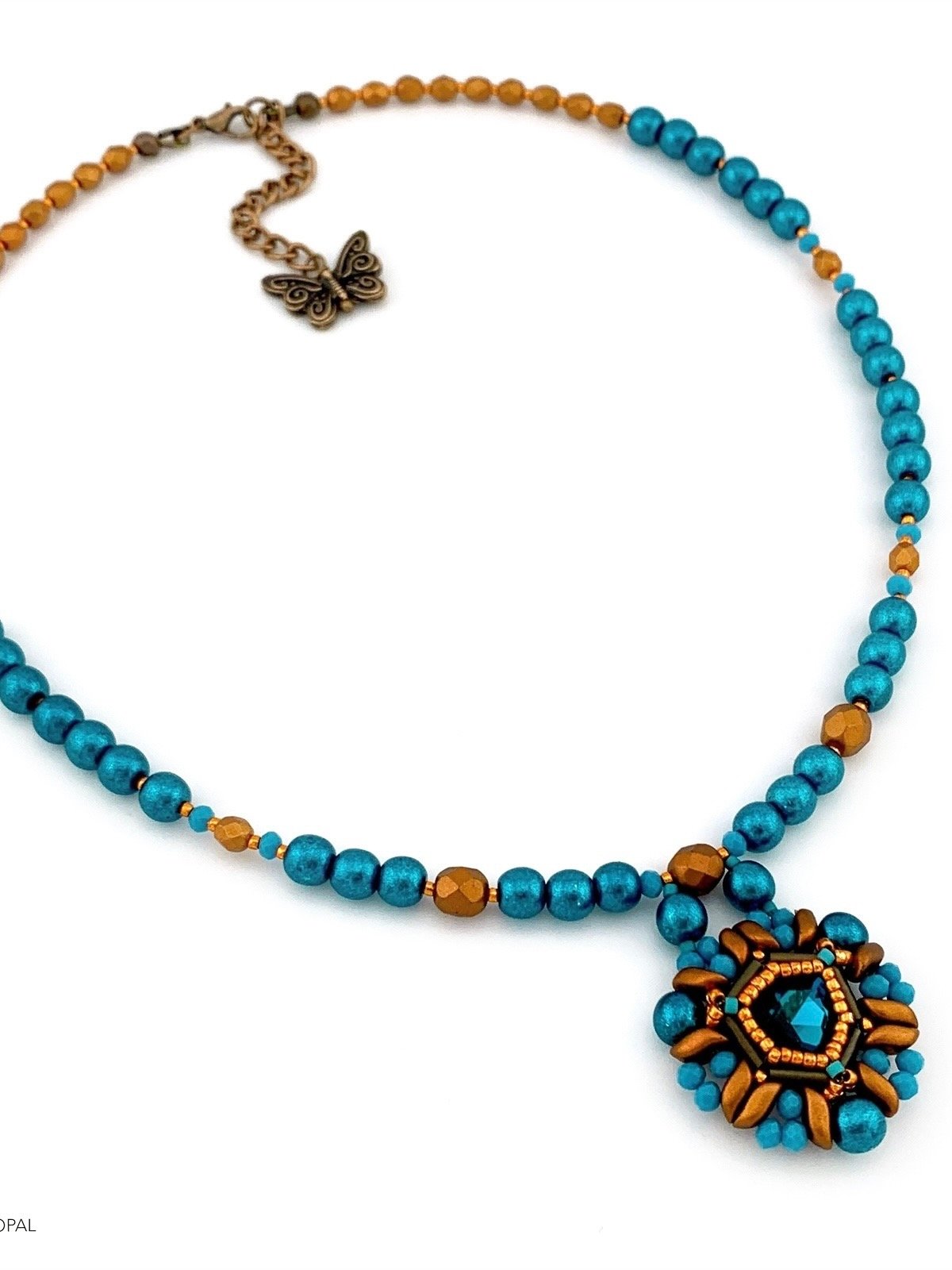 Celestial Wings Pendant Necklace - Blue/Orange product image (1)