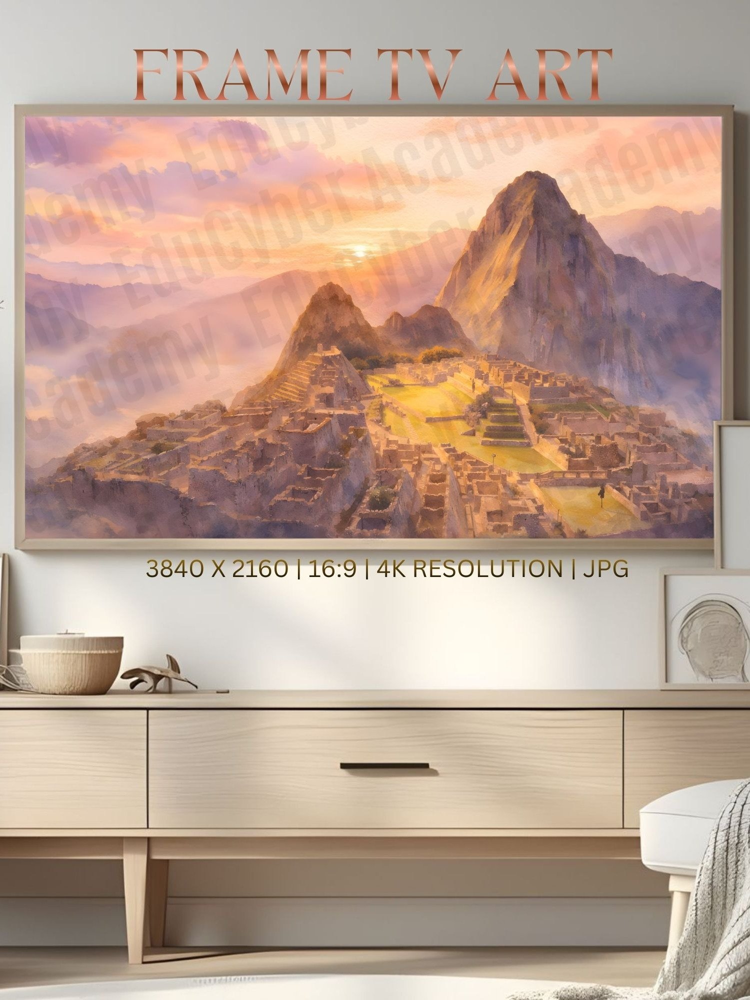 Modern Seven Wonders of the World Machu Pichu Frame TV Art, Desktop, and Laptop Wallpaper Background 4K Resolution Image product image (1)