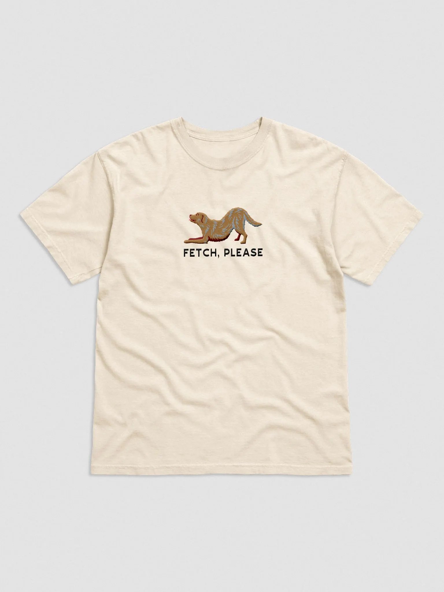 Fetch Please T-Shirt(Embroidered) of a Golden Retriever product image (4)