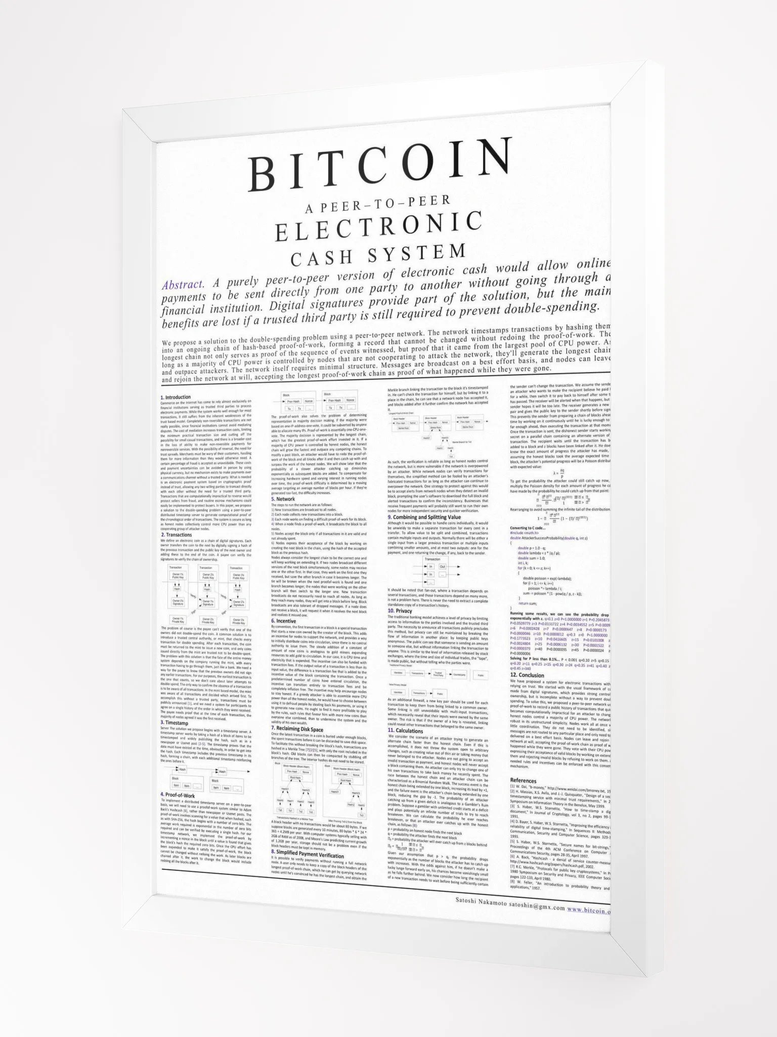 The BITCOIN Whitepaper 0.1 product image (4)