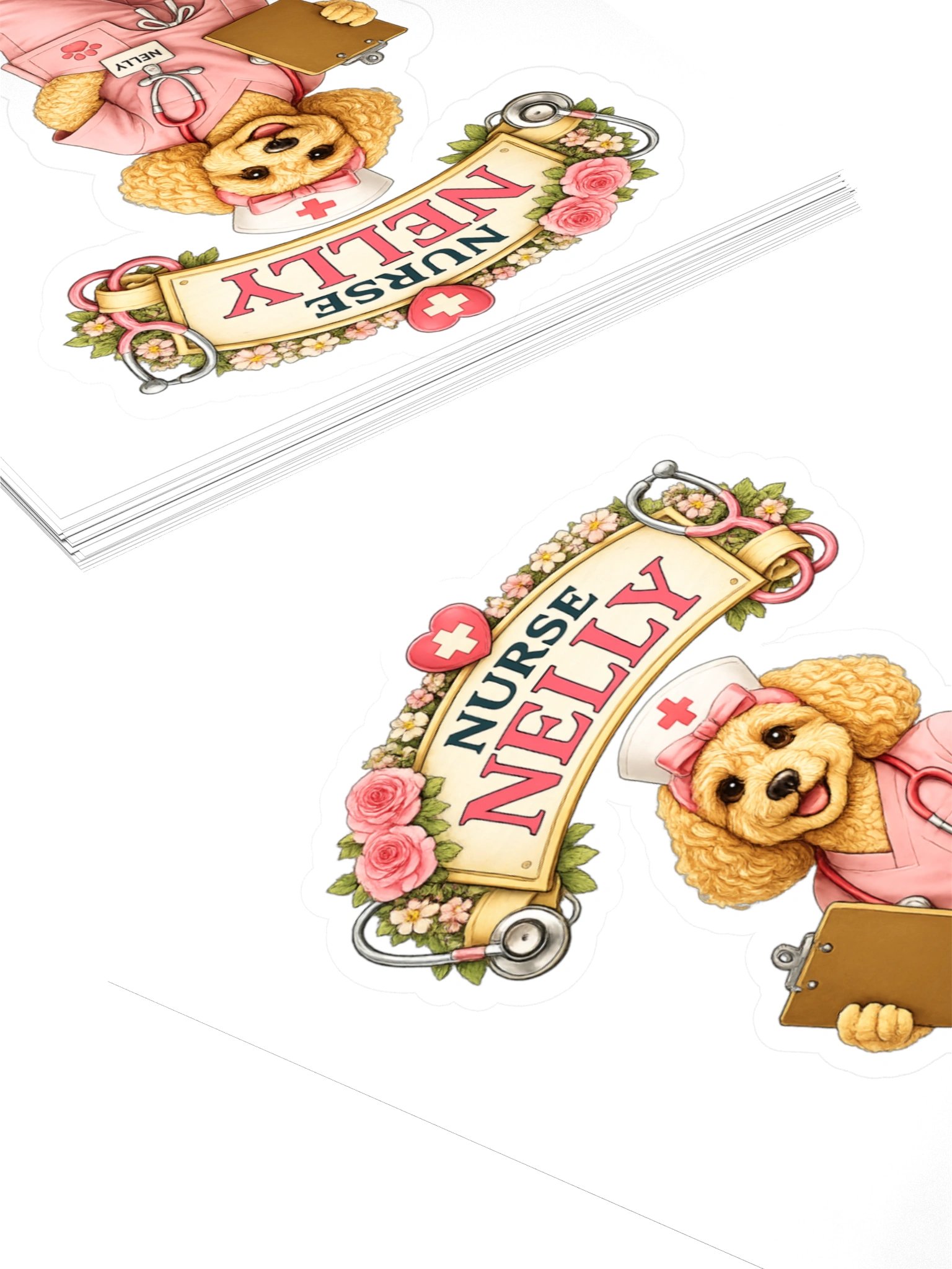 Nurse Nelly Dog Kiss Cut Sticker product image (4)