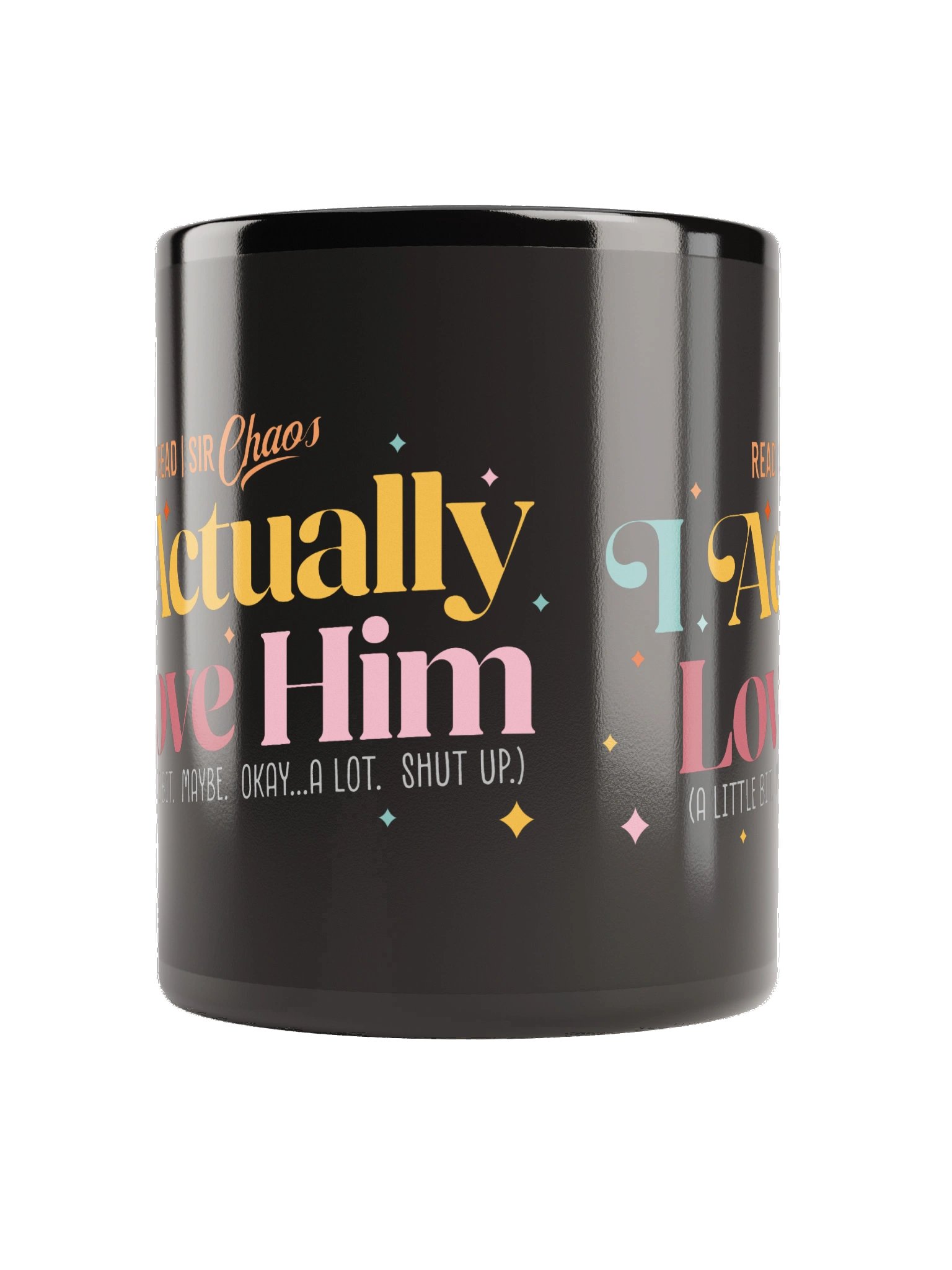 I Actually Love Him Black Mug product image (2)