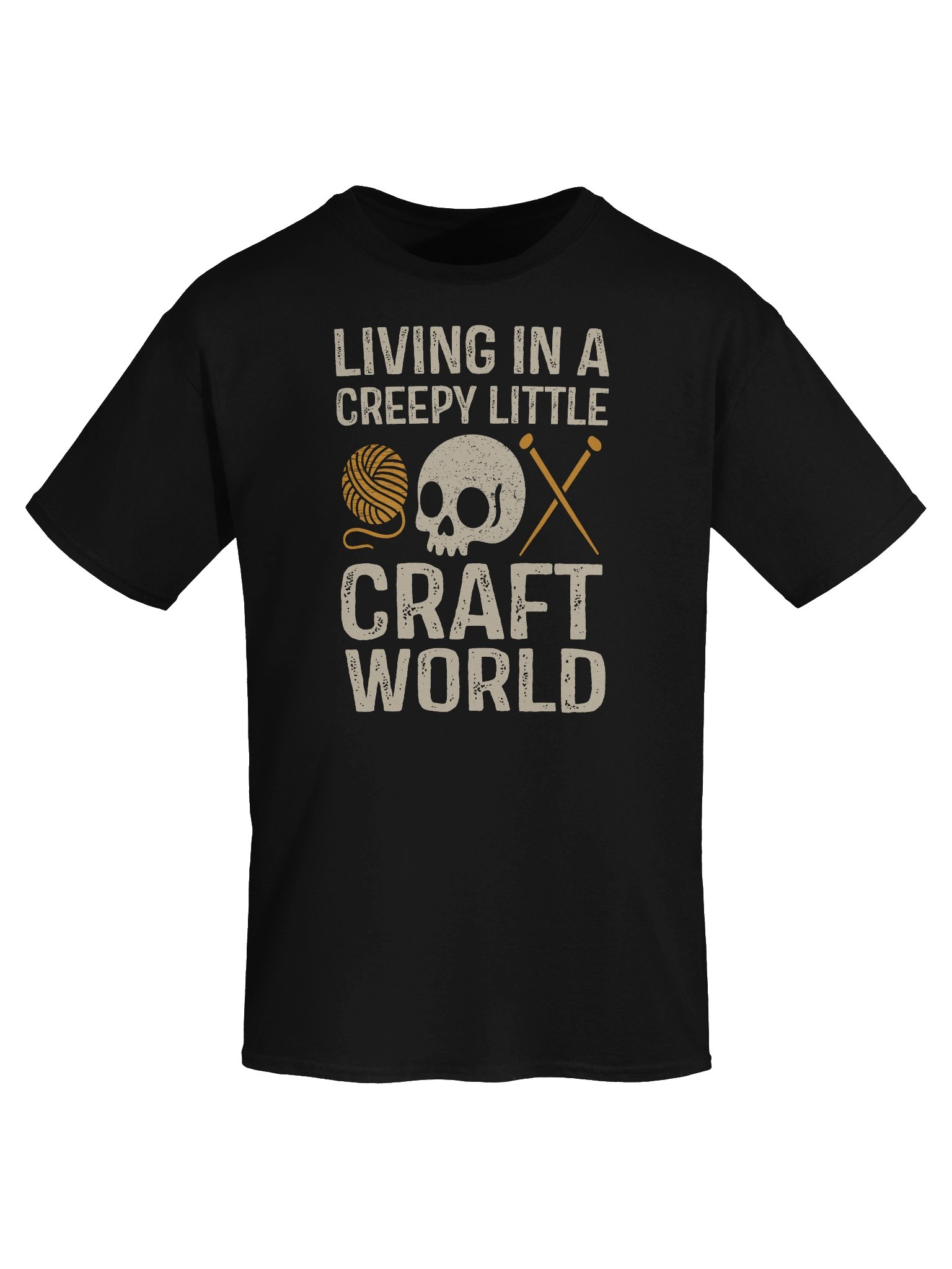 Creepy Little Craft World – Gothic Knitting & Crochet Skull Shirt product image (32)