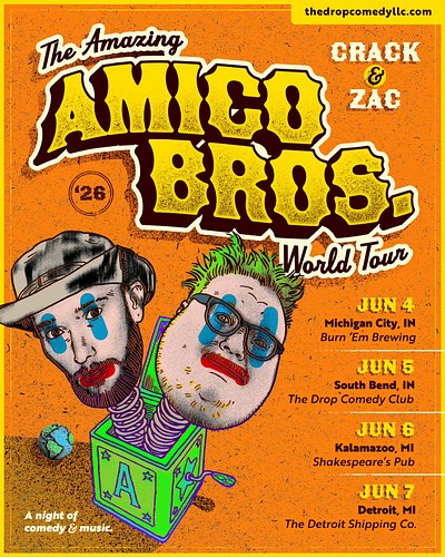 June 6th the Amico Bros World Tour hits Kalamazoo! #kalamazoo #comedy