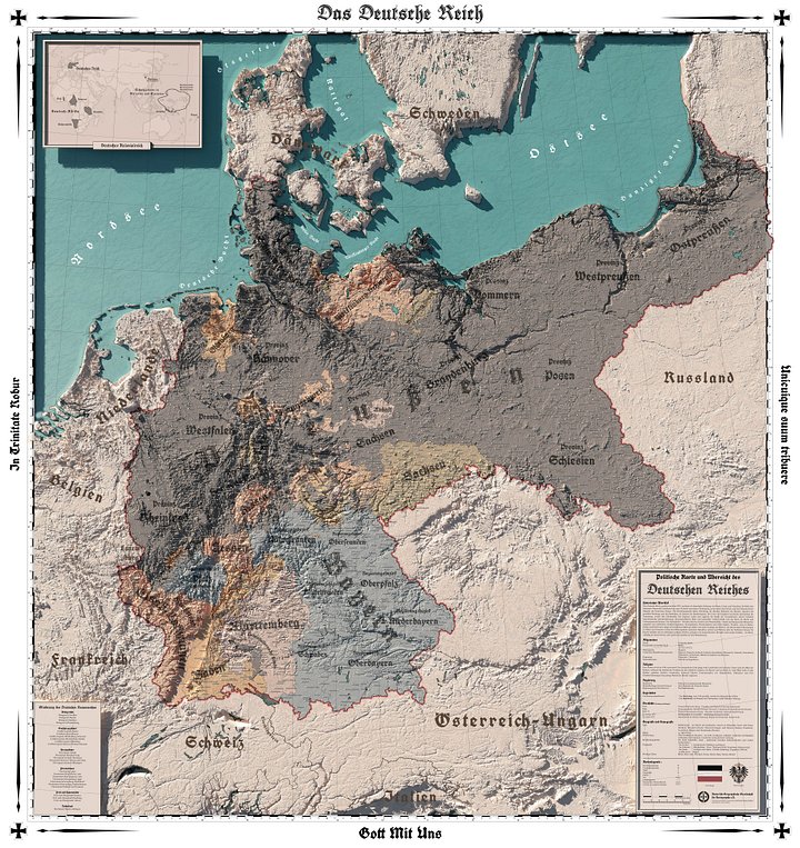 The German Empire - 1914 - Digital High Resolution Map (GERMAN VERSION) product image (1)