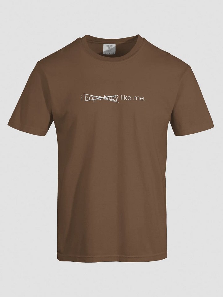 "i hope they like me" Embroidered Tee (Light Colors) product image (1)