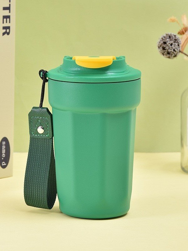 Modern Octagonal Insulated Travel Mug with Wrist Strap -15oz Leak-Proof Reusable Coffee Tumbler product image (5)
