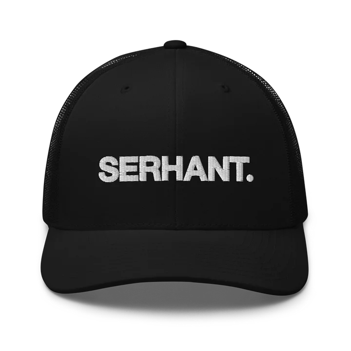 SERHANT. Black Trucker Hat with White Embroidery product image (1)