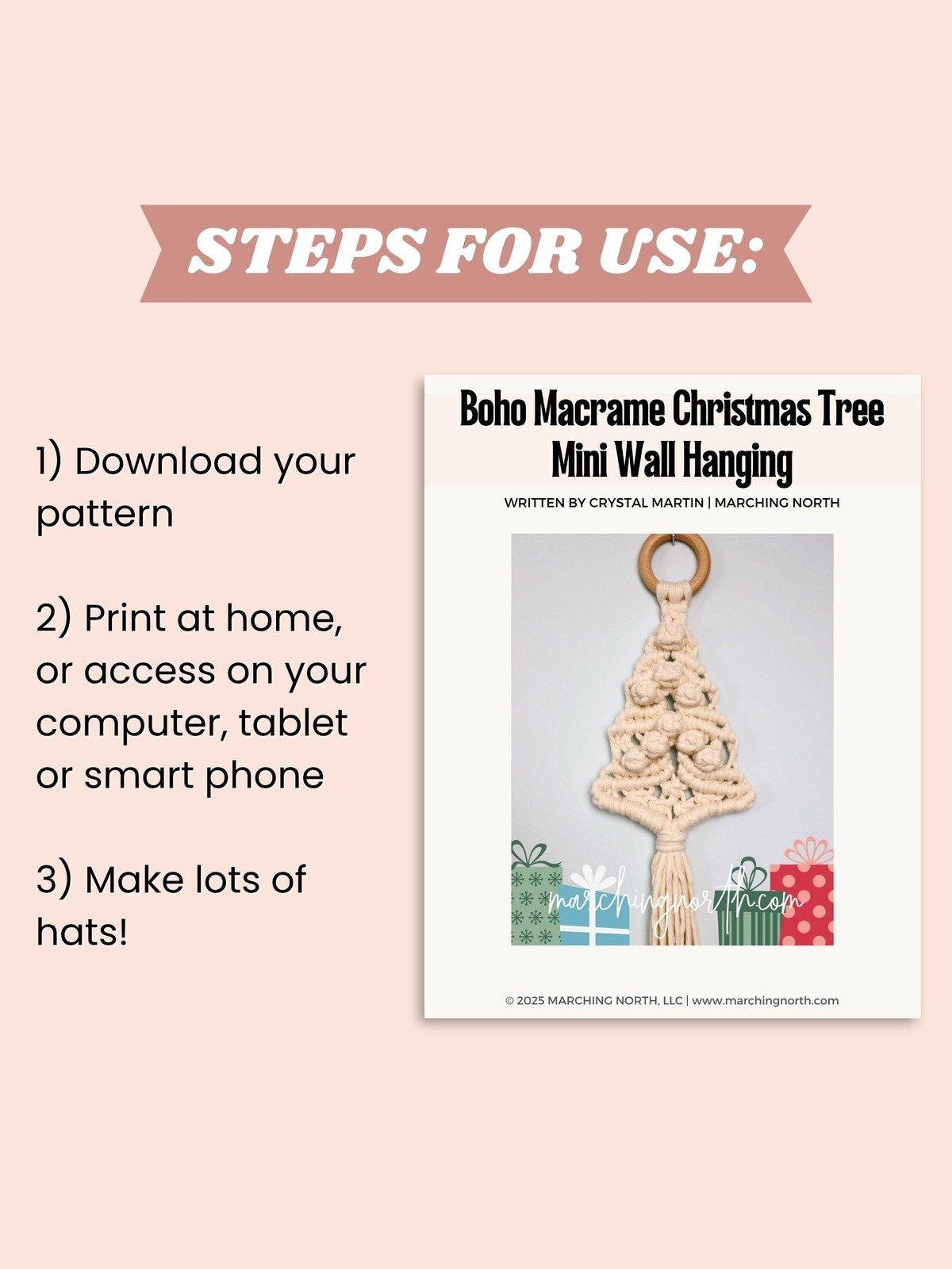Boho Macrame Christmas Tree Wall Hanging (Digital PDF Pattern) product image (3)