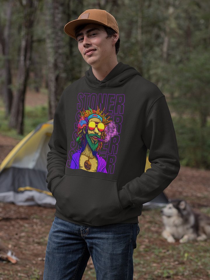 Psychedelic - Stoner Dude Cannabis Vibes - Premium Unisex Hoodie product image (1)
