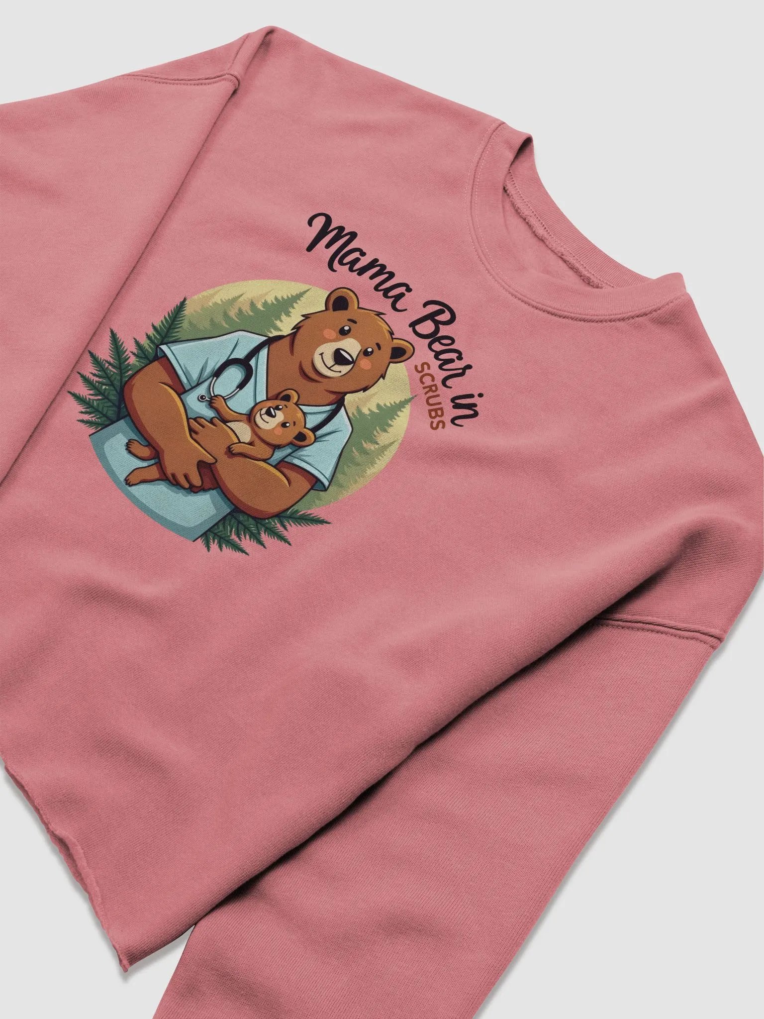 Mama Bear in Scrubs Fleece Crop Sweatshirt product image (9)