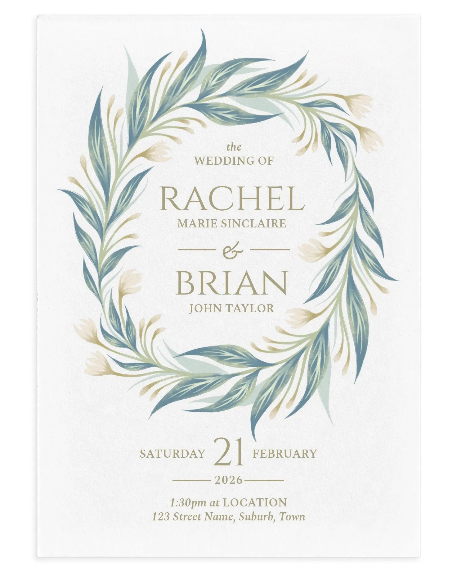 Budding Vines Wedding Invitation Suite - Cream product image (1)