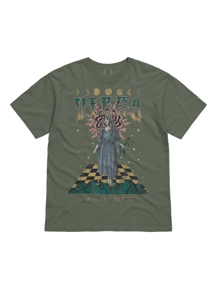Virgo Zodiac Shirt – Vintage Maiden Astrology Graphic Tee (Aug 23 – Sep 22) Celestial Horoscope Design product image (81)