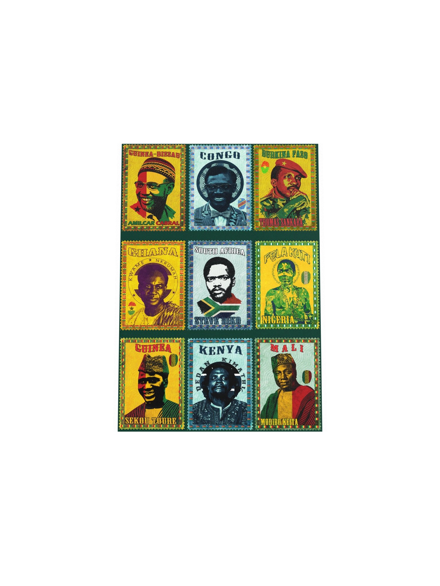 Pan-African Vintage Postage Stamp Collage | Gallery set of 9 product image (5)