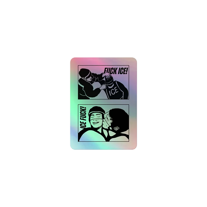 Ice Hockey Love Holograph Sticker product image (1)