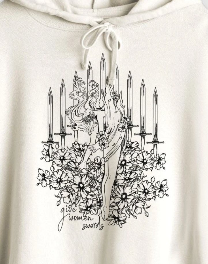 'Give Women Swords' Crop Hoodie product image (3)