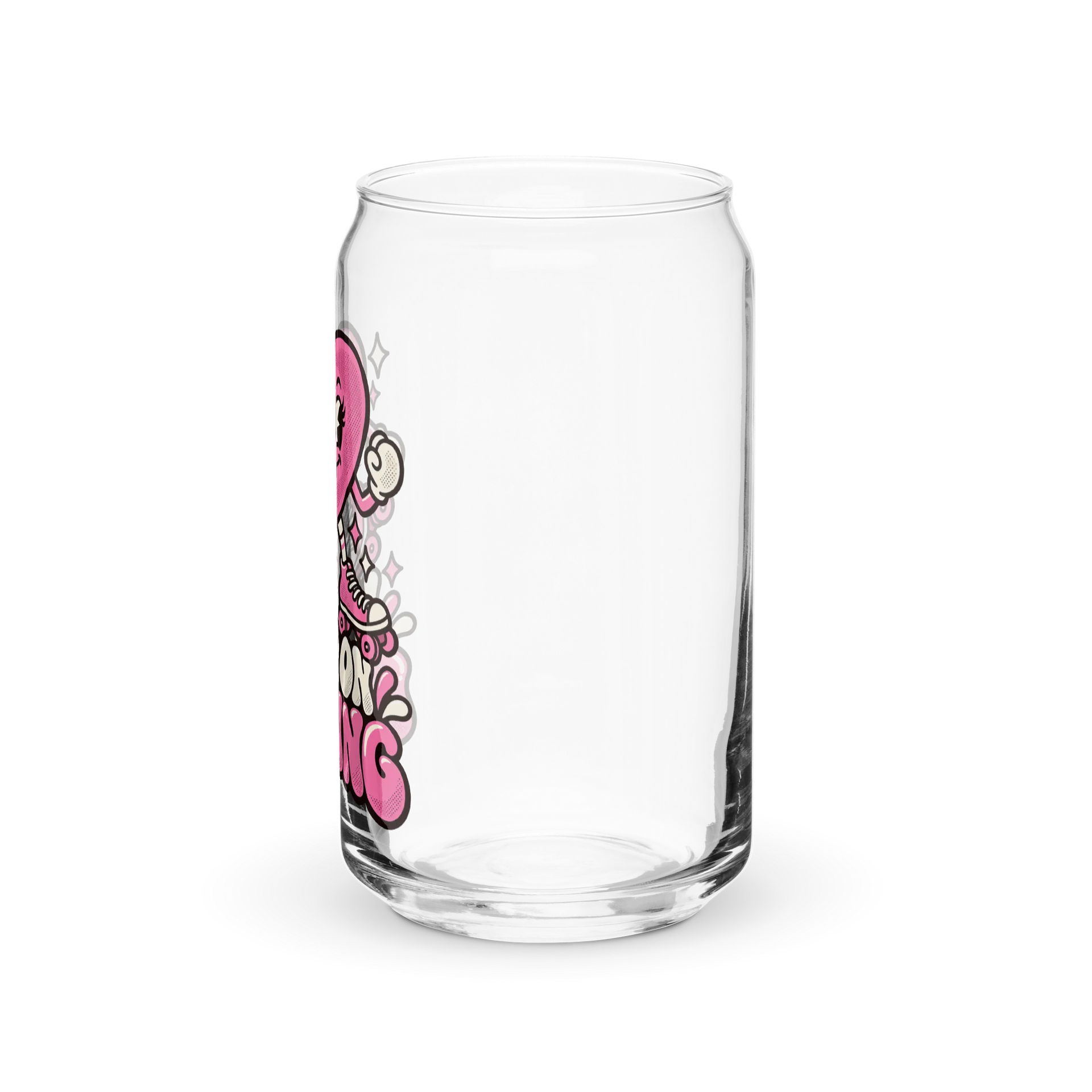 Keep on Rolling Retro Heart Can-Shaped Glass | 16 oz product image (3)
