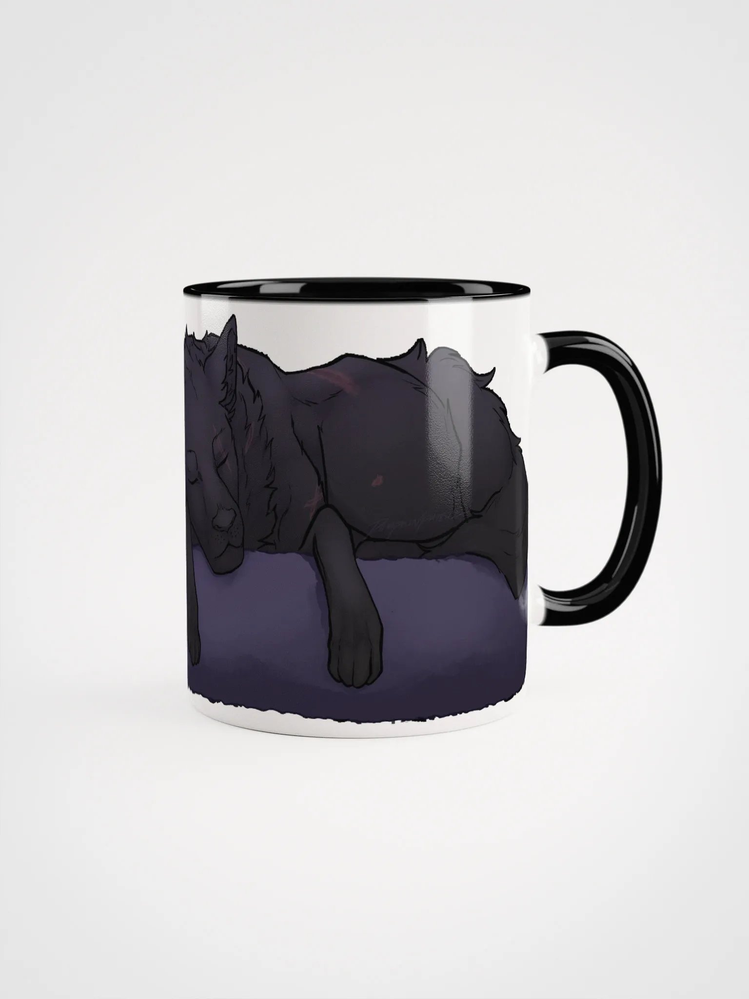 "The Slumbering Wolf" Colored Ceramic Mug product image (1)