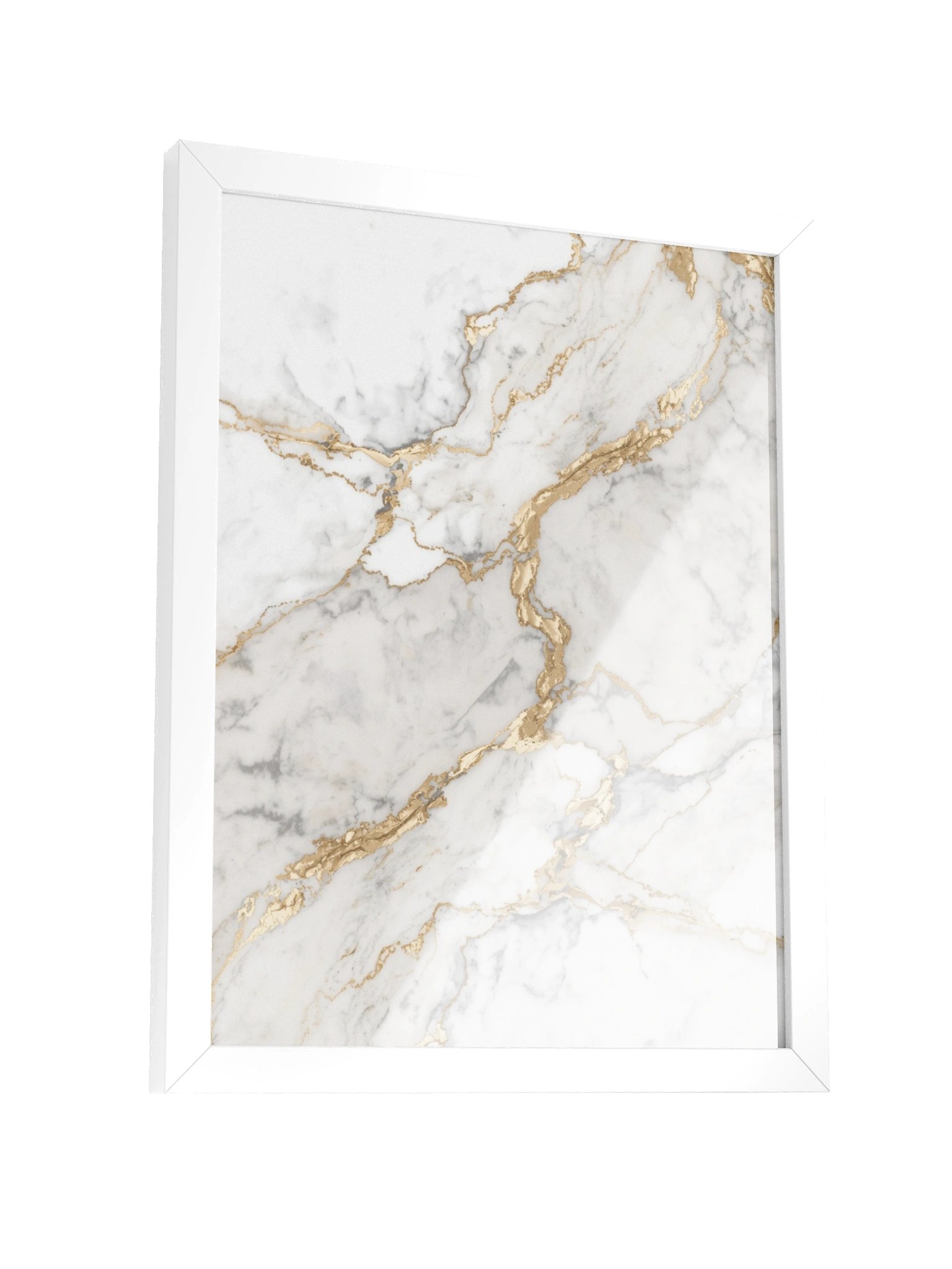 Golden Veins Marble Wall Art | Elegant White & Gold Abstract Decor-30×46 cm product image (7)